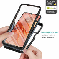 Motorola Moto G04/G24/E14 Hülle 360 Grad Handyhülle Integriertem Displayschutz