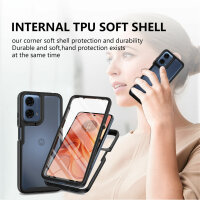 Motorola Moto G04/G24/E14 Hülle 360 Grad Handyhülle Integriertem Displayschutz