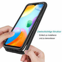 Panzer Hülle Handy Tasche 360 Grad TPU vollschutz mit Integriertem Displayschutz Xiaomi Redmi 10C