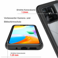 Panzer Hülle Handy Tasche 360 Grad TPU vollschutz mit Integriertem Displayschutz Xiaomi Redmi 10C