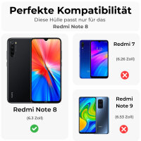 Xiaomi, Handy Tasche Handyhülle Schutzhülle Hülle Flipcase Klapphülle Etui Case Xiaomi Redmi Note 8 ( 2021 ) Schwarz