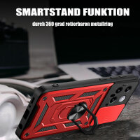 Outdoor Panzer Hülle Xiaomi 14 Handyhülle mit Kameraschutz Ringhalter Backcover Rot