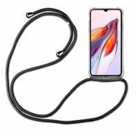 Handykette für Xiaomi Redmi 12C Handyhülle mit Band Hülle mit Kordel Handytasche Schwarz