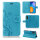 Huawei Hülle Handy Tasche Handyhülle Wallet Case Schutzhülle Blumen Mappe Etui  Huawei P-Smart 2021 Blau