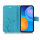 Huawei Hülle Handy Tasche Handyhülle Wallet Case Schutzhülle Blumen Mappe Etui  Huawei P-Smart 2021 Blau