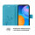 Huawei Hülle Handy Tasche Handyhülle Wallet Case Schutzhülle Blumen Mappe Etui  Huawei P-Smart 2021 Blau