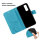 Huawei Hülle Handy Tasche Handyhülle Wallet Case Schutzhülle Blumen Mappe Etui  Huawei P-Smart 2021 Blau