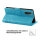 Huawei Hülle Handy Tasche Handyhülle Wallet Case Schutzhülle Blumen Mappe Etui  Huawei P-Smart 2021 Blau