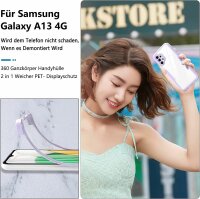 360° Grad Hülle für Samsung Galaxy A13 4G vollschutz Integriertem Displayschutz Rosa