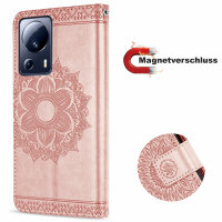 Hülle für Xiaomi 13 Lite Handyhülle Handy Tasche Klapphülle Wallet Case Etui Rosegold