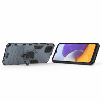 Hülle für Samsung Galaxy A22 5G, Schutzhülle Handy Tasche Ring Case Silikon TPU Türkis