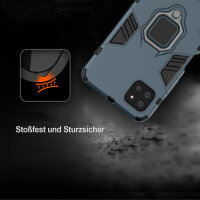 Hülle für Samsung Galaxy A22 5G, Schutzhülle Handy Tasche Ring Case Silikon TPU Türkis