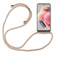 Handykette für Xiaomi Redmi Note 12 4G Handyhülle mit Band Hülle mit Kordel TPU Beige / Braun