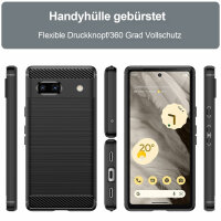 Google Pixel 7A Carbon Hülle Outdoor Case Back Cover Handy Tasche Handyhülle