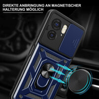 Outdoor Panzer Hülle Motorola Edge 40 Handyhülle mit Kameraschutz Ringhalter Blau
