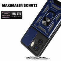 Outdoor Panzer Hülle Motorola Edge 40 Handyhülle mit Kameraschutz Ringhalter Blau