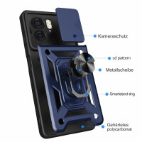 Outdoor Panzer Hülle Motorola Edge 40 Handyhülle mit Kameraschutz Ringhalter Blau