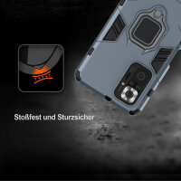 Schutz Hülle für Xiaomi Redmi Note 10 Pro Ring Case Cover Handy Tasche Outdoor  Türkis