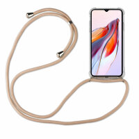 Handykette für Xiaomi Redmi 12C Handyhülle mit Band Hülle mit Kordel Handytasche Beige / Braun