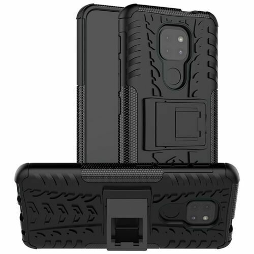 Handy Tasche Lenovo Motorola Panzer Hülle Hybrid Case Cover Schutzhülle Bumper Motorola Moto G9 Play Schwarz
