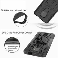 Handy Tasche Lenovo Motorola Panzer Hülle Hybrid Case Cover Schutzhülle Bumper Motorola Moto G9 Play Schwarz