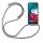 Handy Hülle mit Band Schutzhülle Handykette Seil Silikon Handy Tasche mit Schnur Motorola Moto G9 Power Grau