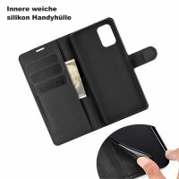 Xiaomi, Handy Tasche Handyhülle Schutzhülle Hülle Flipcase Klapphülle Etui Case Xiaomi Redmi 9T Schwarz
