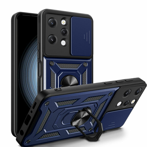 Outdoor Panzer Hülle Xiaomi Redmi 12 Handyhülle mit Kameraschutz Ringhalter Case Blau