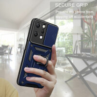 Outdoor Panzer Hülle Xiaomi Redmi 12 Handyhülle mit Kameraschutz Ringhalter Case Blau