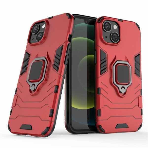 Handyhülle für Apple iPhone 14 – Ring Panzer Cover Rot