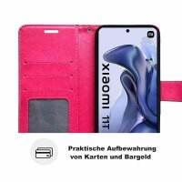 Handy Tasche Xiaomi 11T / 11T Pro Schutzhülle Book Case Flip Cover Etui Hülle BF Pink