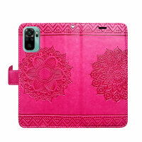 Schutz Hülle Xiaomi Redmi Note 10 Handy Tasche Flip Case Etui Schale TPU Wallet Pink
