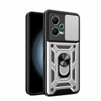 Outdoor Hülle Xiaomi Redmi Note 12 5G / Poco X5 5G Handyhülle mit Kameraschutz Silber