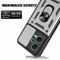 Outdoor Hülle Xiaomi Redmi Note 12 5G / Poco X5 5G Handyhülle mit Kameraschutz Silber