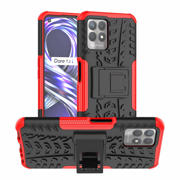 Hülle für Realme 8i - Hülle Schutzhülle Handy Tasche Outdoor Case Cover Bumper Rot