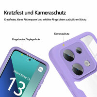 360° Grad Hülle Xiaomi Redmi Note 13 4G vollschutz Integriertem Displayschutz Lila