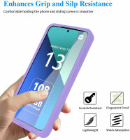 360° Grad Hülle Xiaomi Redmi Note 13 4G vollschutz Integriertem Displayschutz Lila