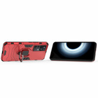 Xiaomi 12T, Hülle Schutzhülle Handyhülle Silikon Case 360° Drehbarer Ring Rot