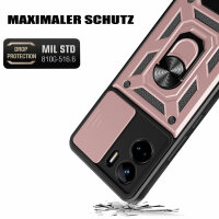 Outdoor Panzer Hülle Honor 90 Lite Handyhülle mit Slide Kameraschutz Ringhalter Rosegold