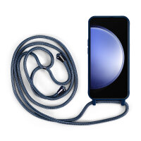Handykette für Samsung Hanyhülle mit Band Hülle mit Kodel Smartphone Halskette Galaxy S23 FE Blau