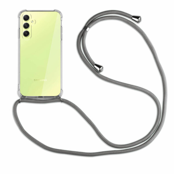 Handykette für Samsung Galaxy A34 5G Handyhülle mit Band Case Hülle mit Kordel Grau