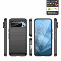 Carbon Hülle für Google Pixel 9 / 9 Pro Handyhülle Handy Tasche Backcover Bumper
