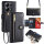 Handykette Xiaomi Hülle mit Band Handyhülle Kartenfächer PU Leder Umhängetasche Redmi Note 13 Pro 4G Schwarz