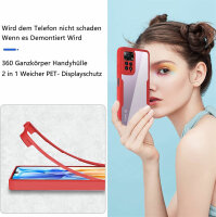 360°Grad Hülle Xiaomi Redmi Note 11 Pro Handyhülle mi Integriertem Displayschutz Rot