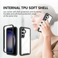 Hülle für Samsung Galaxy S24+ Handyhülle 2 Teilig Bumper Case mit Kantenschutz Schwarz