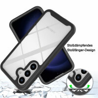 Hülle für Samsung Galaxy S24+ Handyhülle 2 Teilig Bumper Case mit Kantenschutz Schwarz