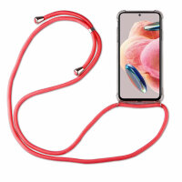 Handykette für Xiaomi Redmi Note 12 5G / Poco X5 5G Handyhülle mit Band Hülle Rot