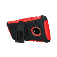 Handy Tasche Lenovo Motorola Panzer Hülle Hybrid Case Cover Schutzhülle Bumper Lenovo Moto G5 Plus Rot