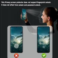 2x Panzer Folie PRIVACY Anti Spy Displayschutz Folie Echt Glas Blickschutzfolie 13T / 13T Pro
