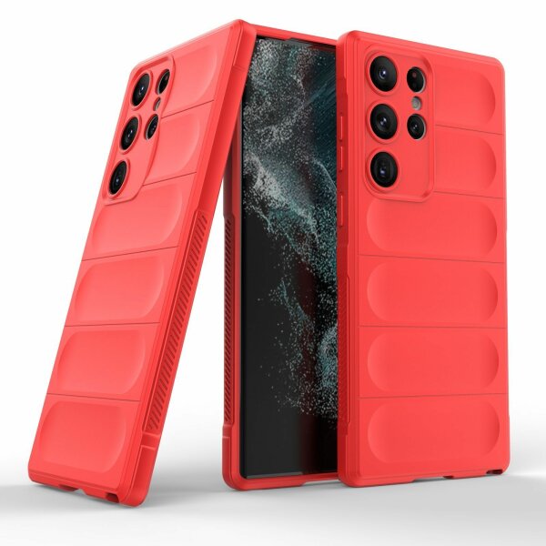 Hülle für Samsung Galaxy S23 Ultra Handyhülle Handy Tasche Back Cover Bumper TPU Rot